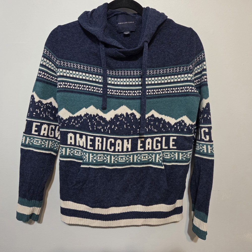 American Eagle Outfitters XS Fair Isle Mountain Pullover Hoodie